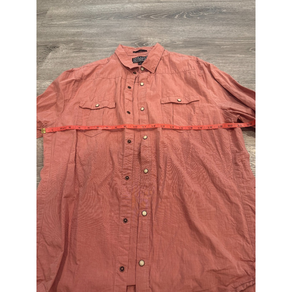 Trash Nouveau Men's Large Modern Western Pearl Snap Shirt Dusty Red Large - Picture 4 of 5